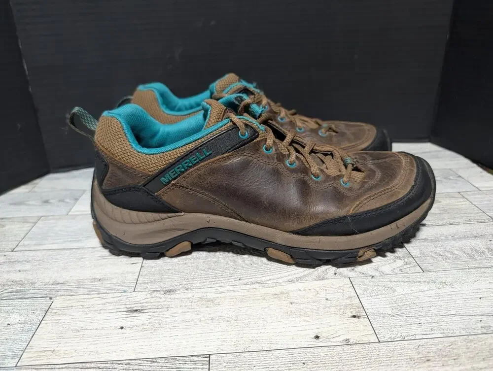 Merrell Women's Salida Trekker Hiking Shoes Size 9 Leather Lace Up Select Grip